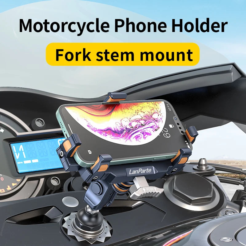 Mobile Phone Stand for Kawasaki Ninja 1000SX, 1100SX 2021–2026 Aluminum Shock-Absorbing 360° Adjustable Metal Navigation Stand