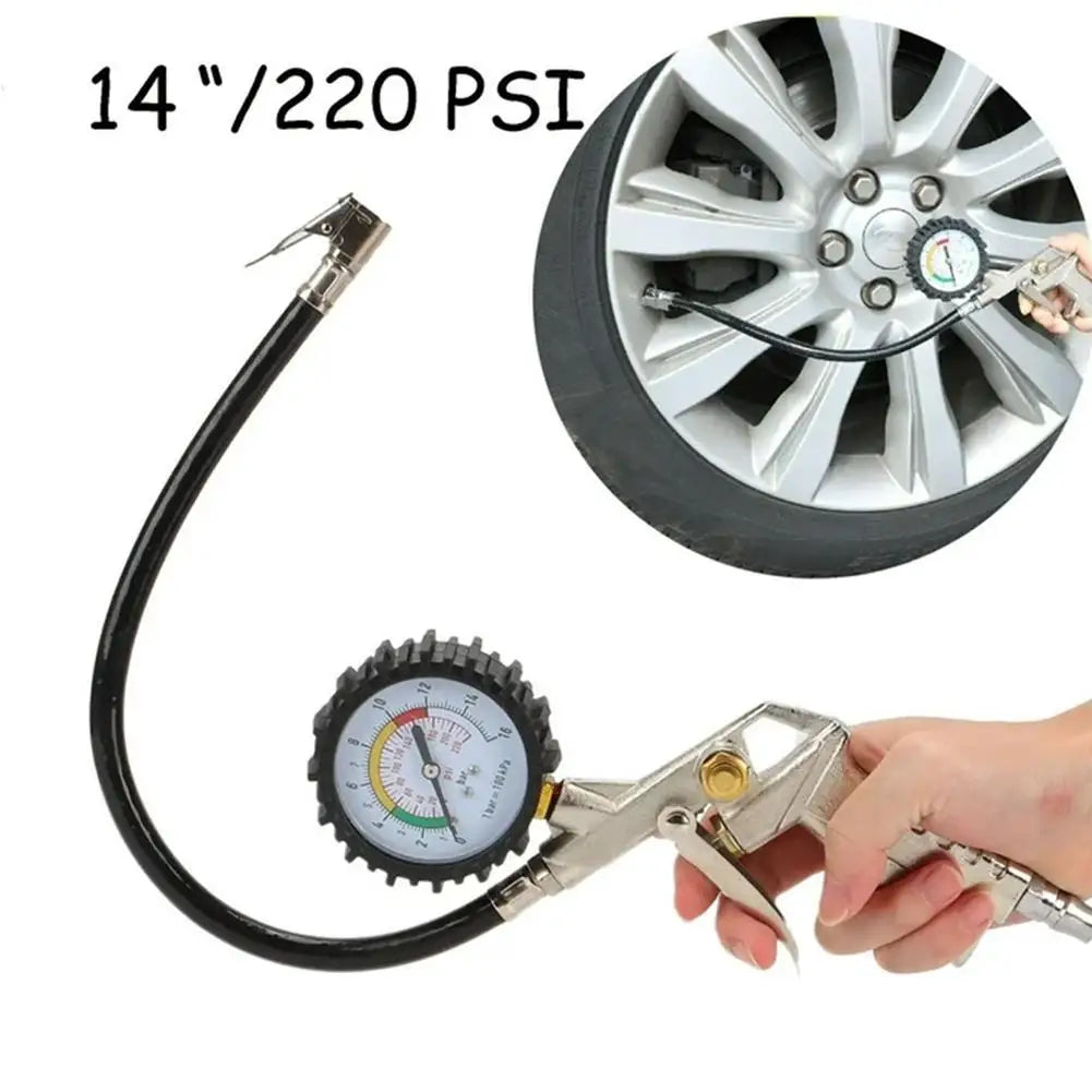 Interface Tire Pressure Gauge For Car Motorcycle SUV Inflator Pumps Tire Repair Tools Pressure Gun Type For Air Compressor