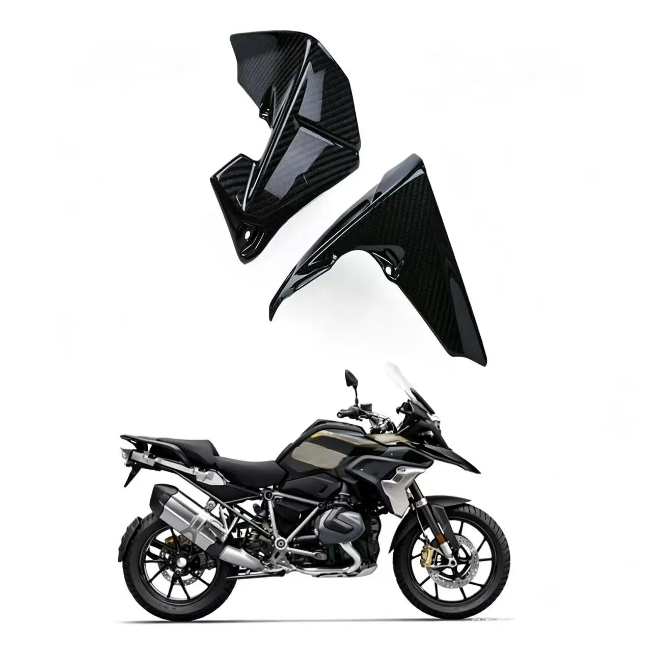 مناسب لـ BMW R1200GS 1250 GS Waterbird دراجة نارية معدلة من ألياف الكربون غطاء أمامي واقيات طين بدواسات 