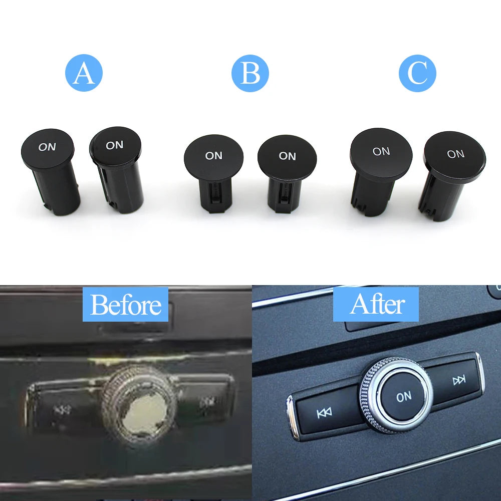 Front Center Console Radio CD Player Button Knob ON Button Switch Cap For Mercedes Benz W204 X204 W212 W207 W218 W166 W156 W176