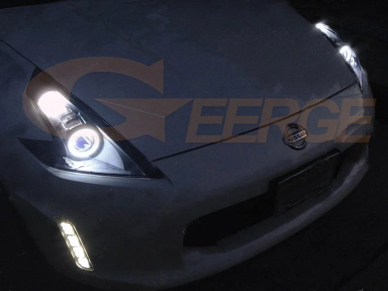 For Nissan 370Z 370 Z Z34 Fairlady 2009 - 2020 Day Light Excellent Ultra Bright COB Led Angel Eyes Kit Halo Rings