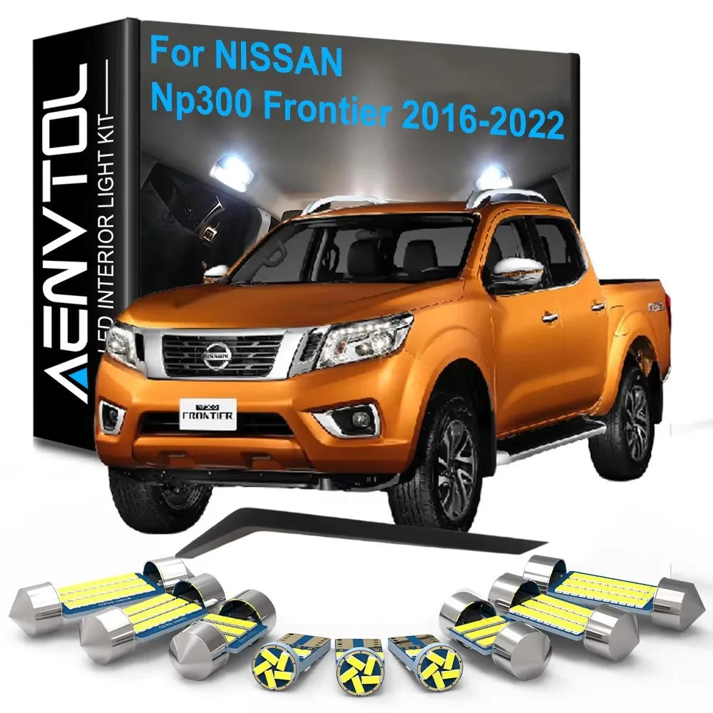8pcs LED Interior Lights Canbus For Nissan Np300 Frontier 2016 2017 2018 2019 2020 2021 2022 Car Reading Door License Plate Lamp