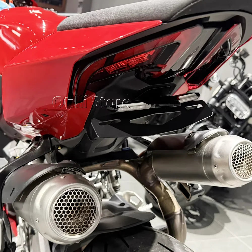 Motorcycle For Ducati Panigale V2 V4 2025 2026 License Plate Frame Holder Bracket Rear Fender Eliminator Tail Tidy W/LED Light