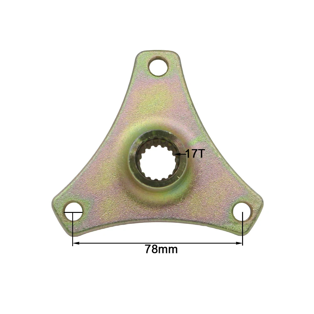 78mm*3 Stud 17T Rear Wheel Hub For 6/7 inch Wheel 50cc 70cc 90cc 110cc Mini ATV Buggy 168 200F Go Kart Quad Bike Rear Axle Parts