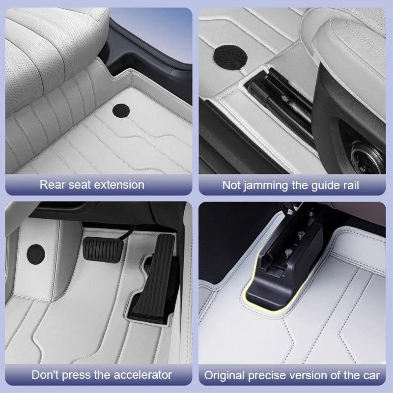 Custom Nappa Leather Car Foot Protect Mat For BYD SONG PLUS SEALION 6 SEAL U 2023-Present Luxury Waterproof Floor Pad Accessory