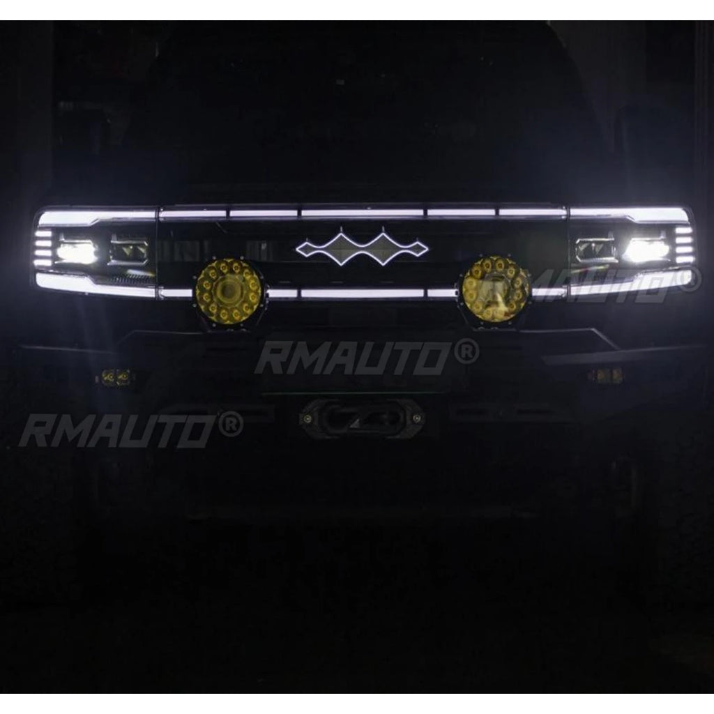 For BYD Leopard 5 Car LED Bumper Grill Decorative Cover Trim Racing Grille Body Kit Front Bumper Grill Exterior Part