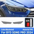 Car Headlight Tint Anti-Scratch Smoked Black Protective Cover Film TPU Stickers For BYD SONG PRO 2024 Repair Accessories