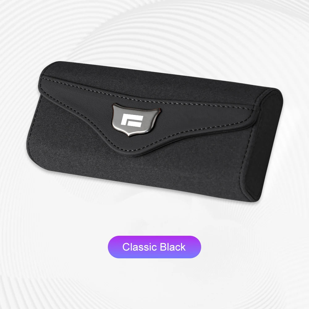 Suede Leather Flocking Car Visor Sunglasses Case Magnetic Storage Box For JISHI Polestones 01 Rox 2024 2025 2026