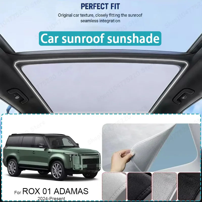 For ROX 01 ADAMAS-Present Car Sunroof Sunshade Heat Insulation UV Protection Electrostatic Suede Skylight Cover