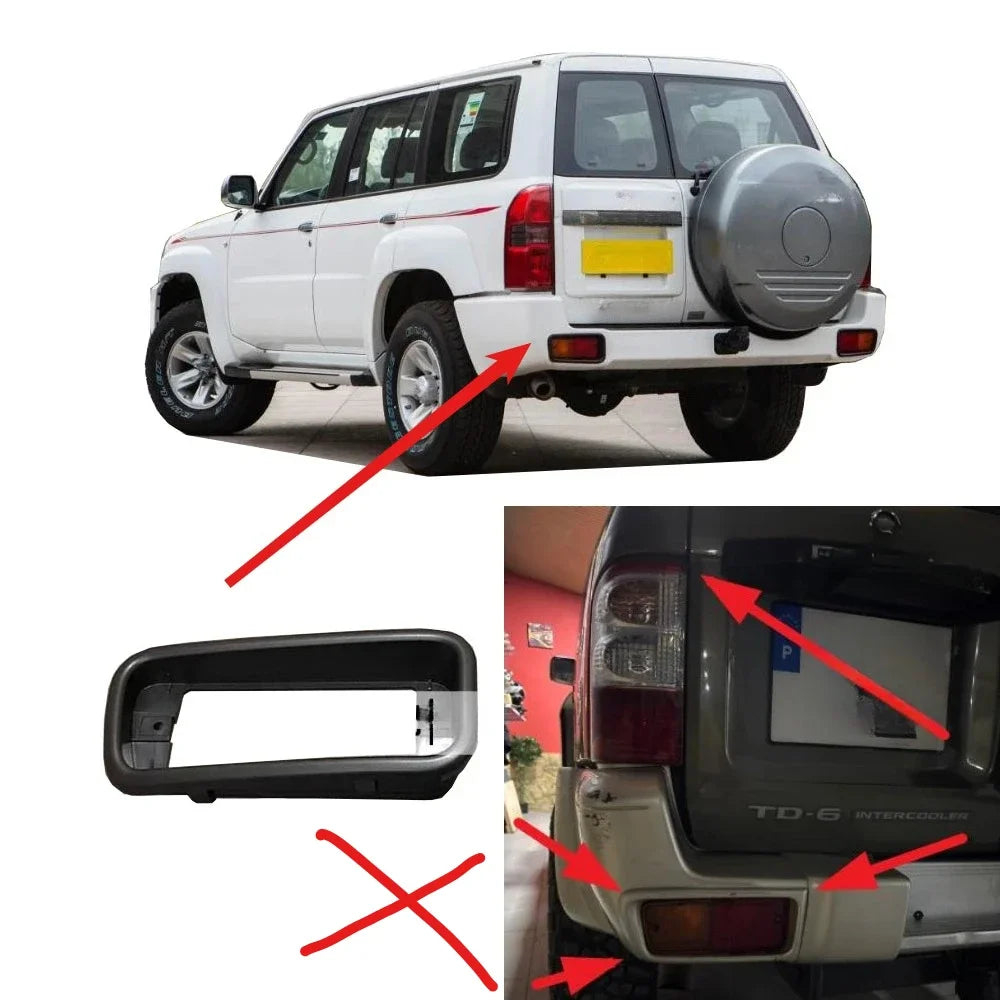 L or R Rear Bumper Lamp Cover for Nissan Patrol Y61 Light Frame Not for Y61 Gr Bumper Cover Turning Lamp Cover