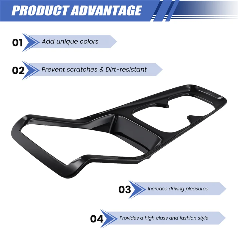 Black Car Interior Wireless Charging Pad Frame Cup Holder Cover Trim For BYD Dolphin Mini / BYD Seagull-A99D
