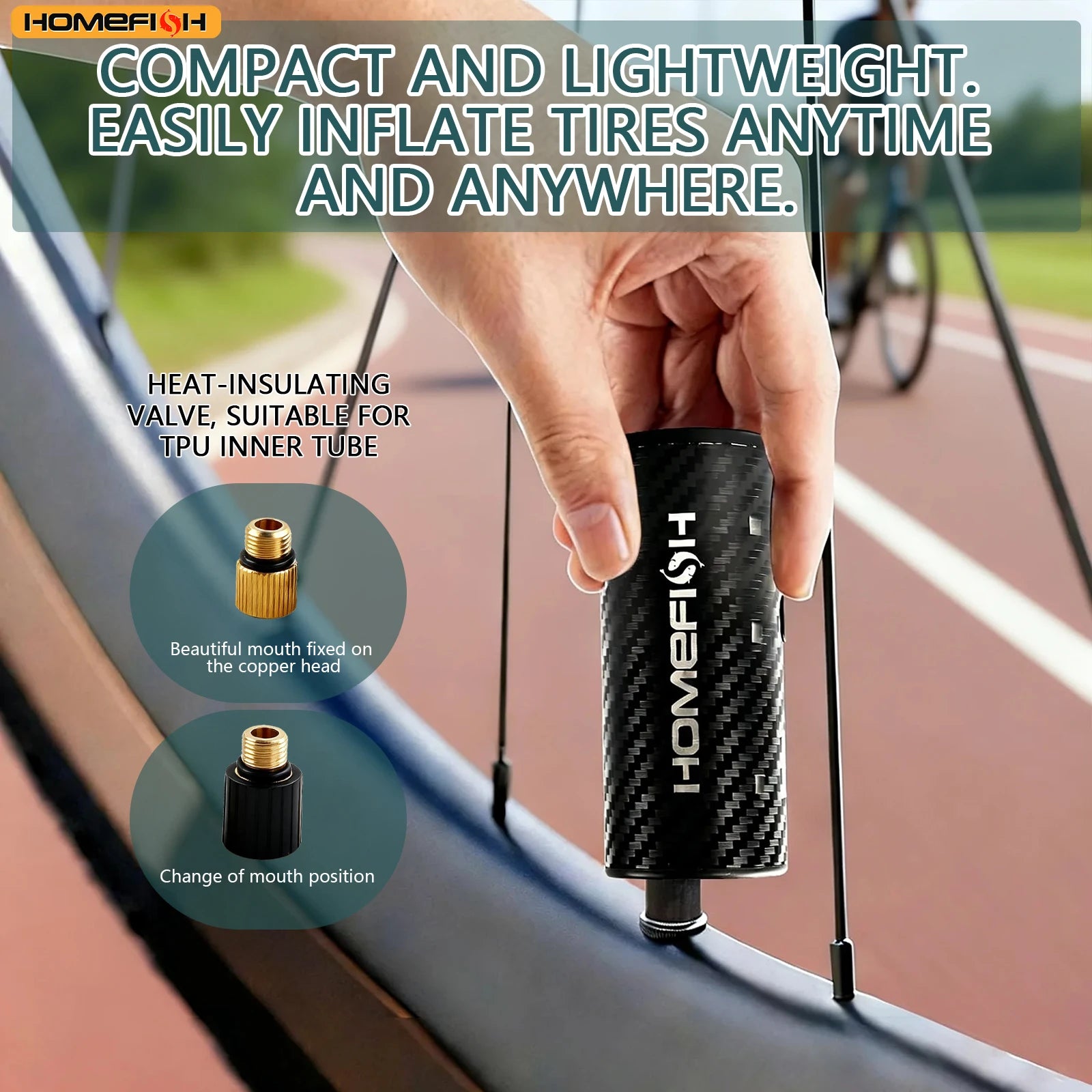 HOMEFISH 12V 120PSI Mini Air Compressor Tire Inflator Portable Electric Air Pump for Ball And Bicycle Tire Inflating