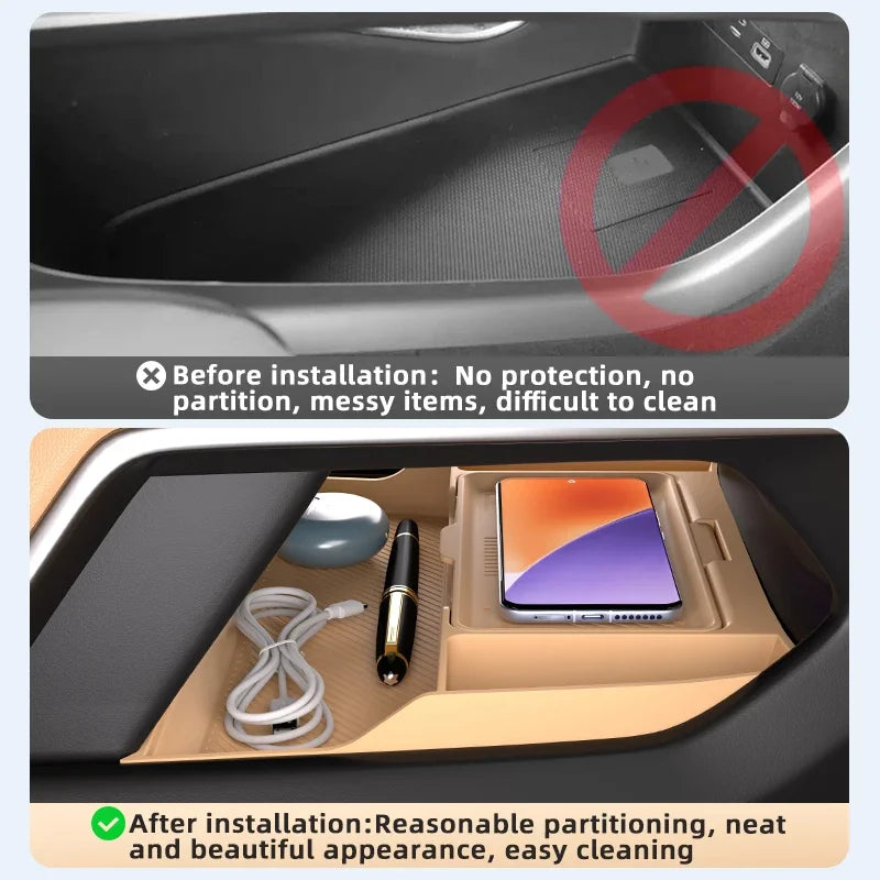 For BYD Leopard 8 Denza B8 2024 Center Armrest Hidden Storage Box Cup Holder Console Organizer Interior Accessories