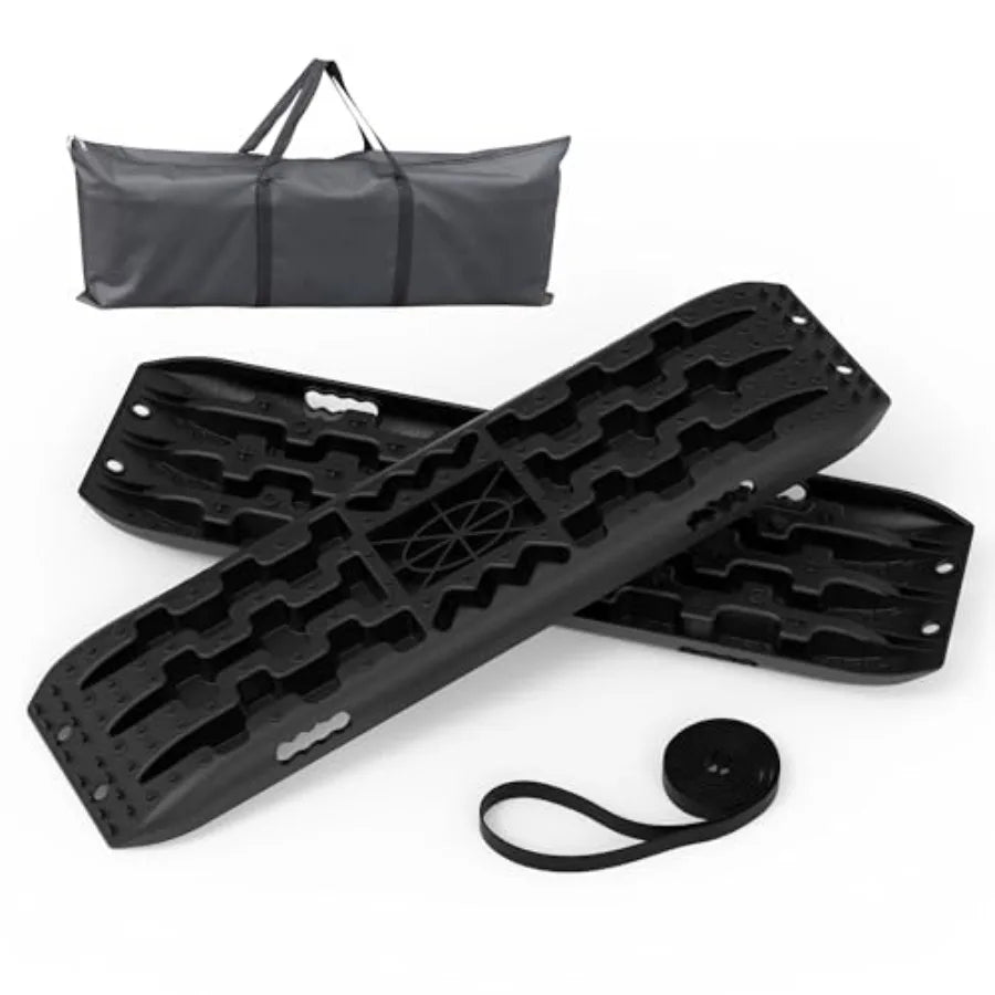 Heavy-Duty Off-Road Traction Boards with Jack Base and Storage Bag - Recovery Boards Perfect for Sand Mud and Snow 2pcs