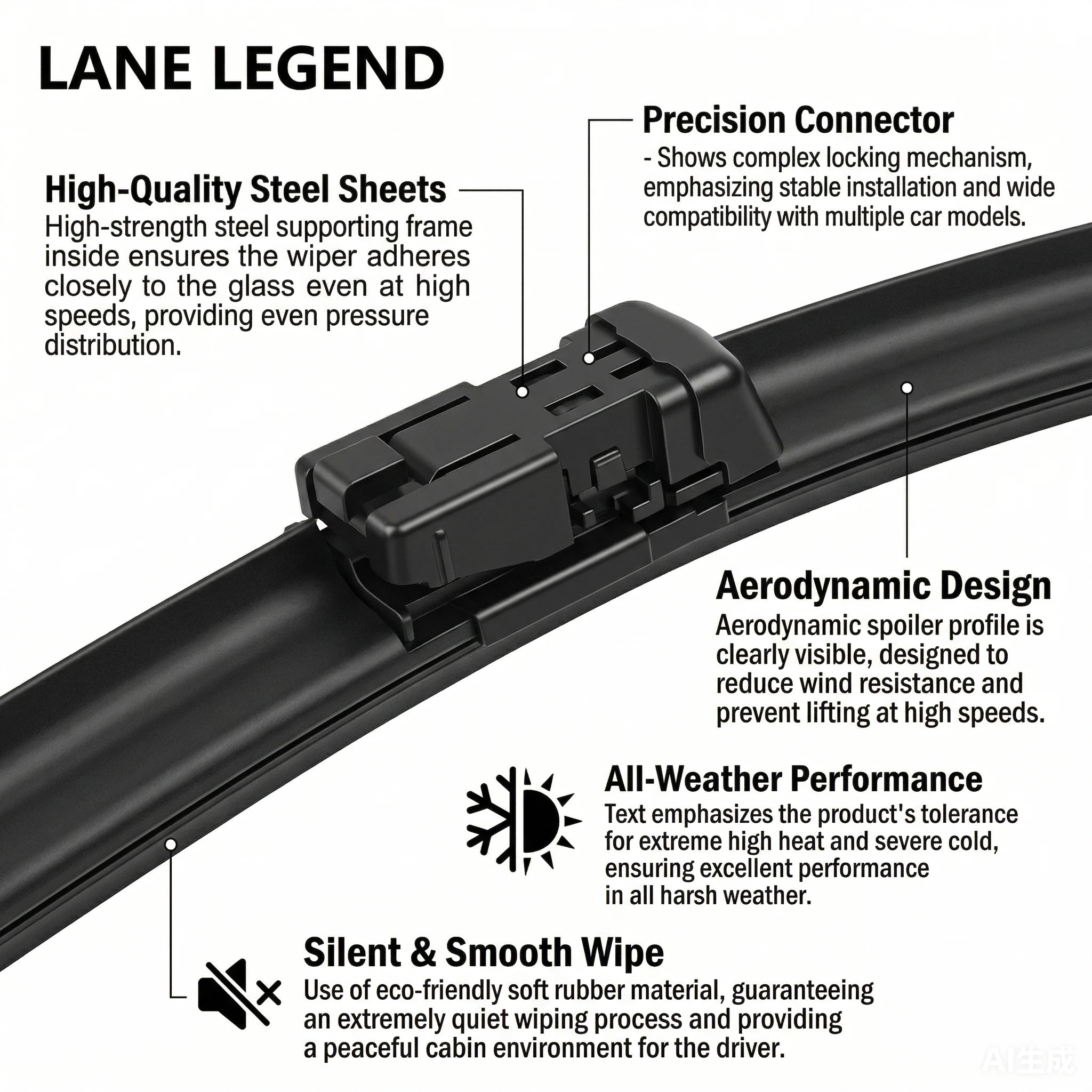 1set Front & Rear Windshield Wiper Blades Windscreen Wipers 2018 2019 2020 2021 2022 Accessories For Nissan Leaf ZE1 2017-2023
