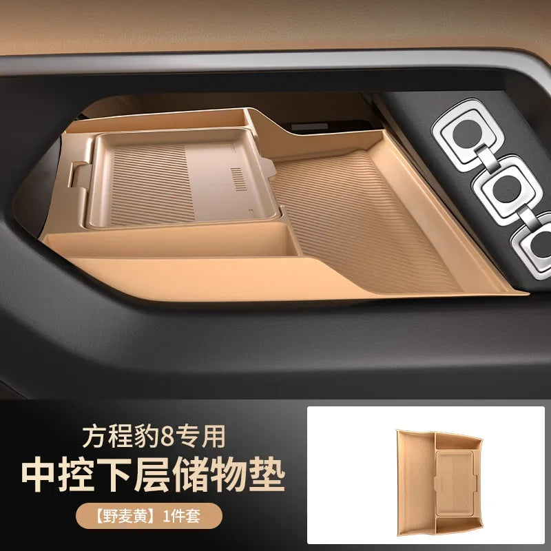 For BYD Leopard 8 Denza B8 2024 Center Armrest Hidden Storage Box Cup Holder Console Organizer Interior Accessories