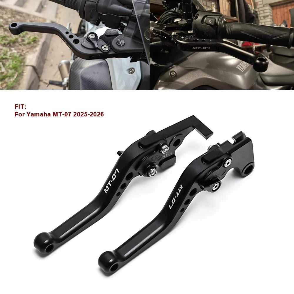 مقابض فرامل قصيرة قابلة للتعديل لمقود الدراجة النارية 2024 MT-07 MT07 لـ Yamaha FZ-07 2014-2023