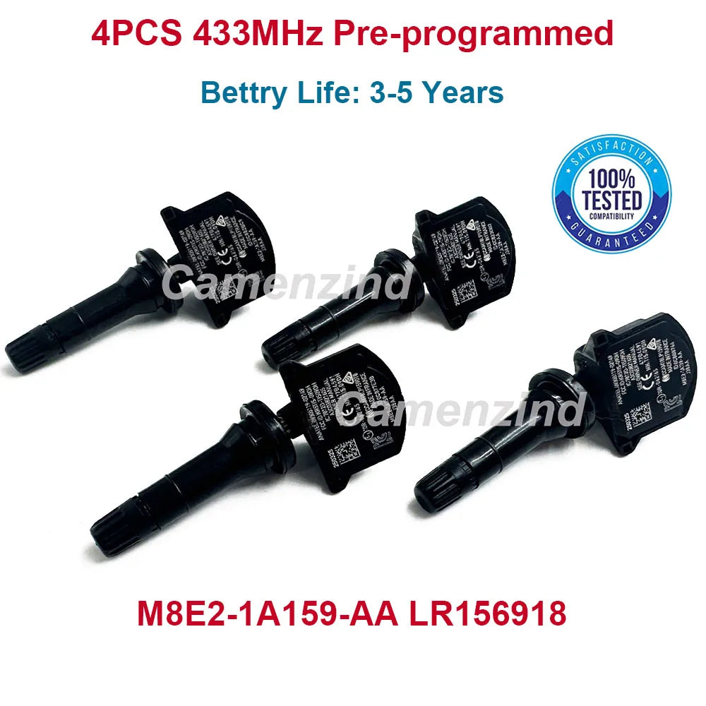 4PCS M8E2-1A159-AA Tire Pressure Monitor TPMS Sensor For 2020-2023 Land Rover Defender 433MHz M8E21A159AA M8E2 1A159 AA LR156918