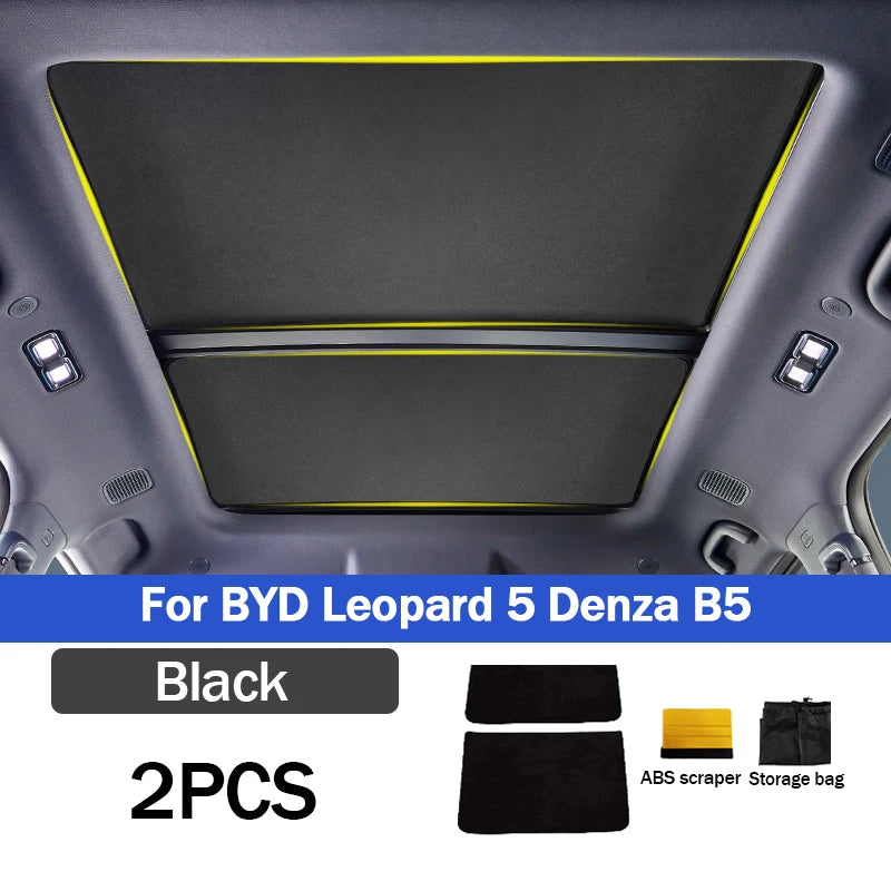 Sunroof Shade Electrostatic Adsorption For BYD Leopard 5/8 Denza B5/8 2024+ Roof UV Protection Thermal Insulation Auto Parts