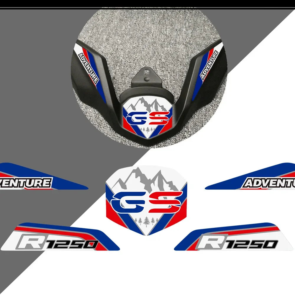 Motorcycle Stickers Adventure Front Beak Fairing Extension Wheel Extender Cover Decal For BMW R1250GS LC ADV R 1250 GS HP