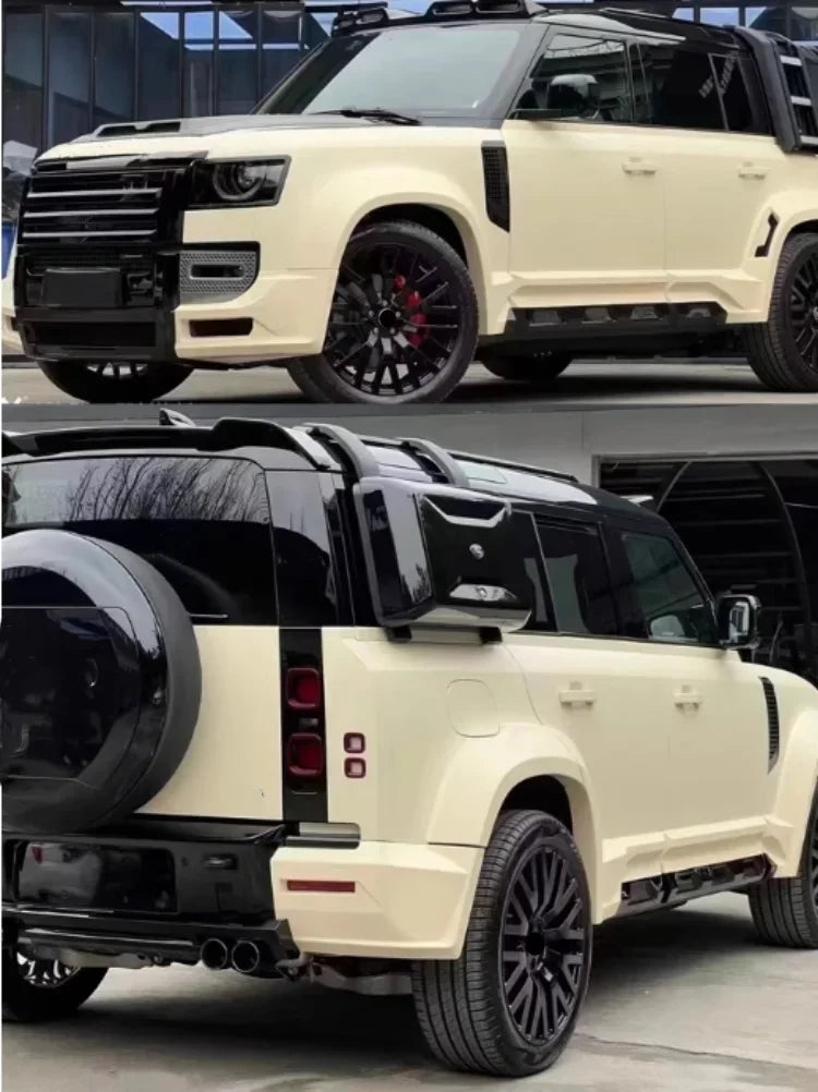 Auto Big Surround Kit For Land Rover Defender 2020-2024 Modified Luman Front Rear Bumper Engine Cover Side Skirt Car Accessories