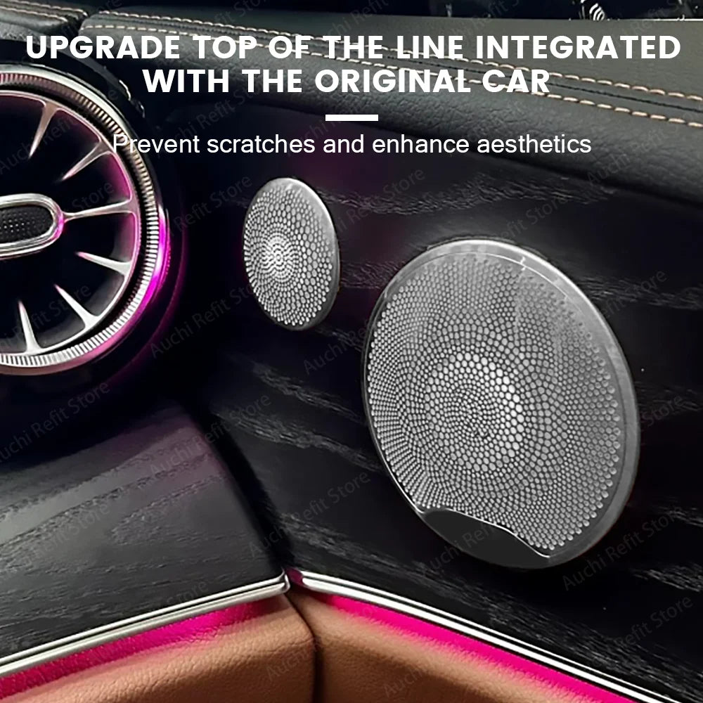 No Lighting Stainless Steel Car Audio Speaker Decorative Cover for Mercedes Benz C Class W205 GLC X253 E Class W213 E-coupe W238