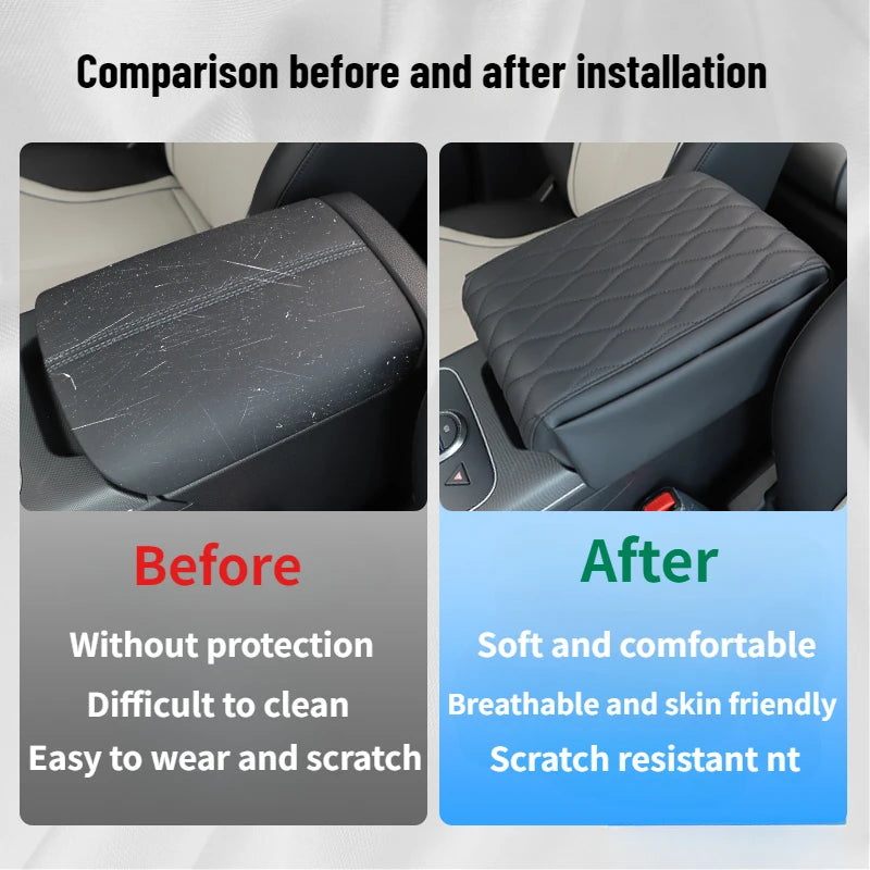 Car Armrest Box Protective Cover for BYD King DM-i 2022 2023 2024 Leather Memory Foam Height Pad Auto Center Cushion Support