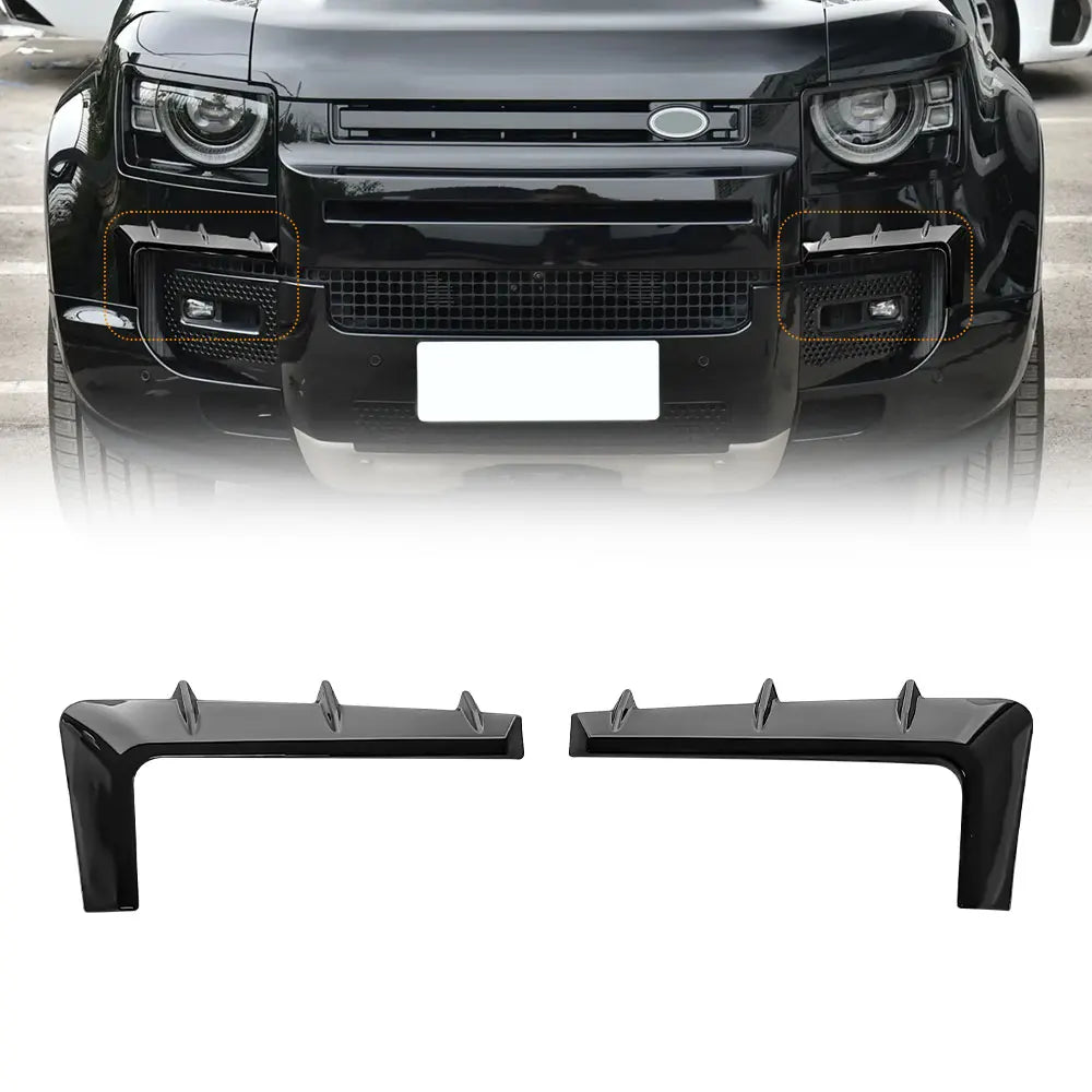 Fog Light Eyebrows Strips Sticker Lip Diffuser Spoiler Front Bumper Splitter for Land Rover Defender 2020 -2025 Body Kit