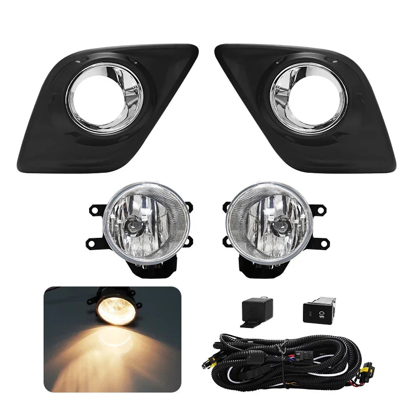 For Toyota Hilux Revo 2015 2016 2017 2018 2019 Car Fog Lamps LED Halogen Daytime Running Lights DRL Front Bumper Daylights 12V