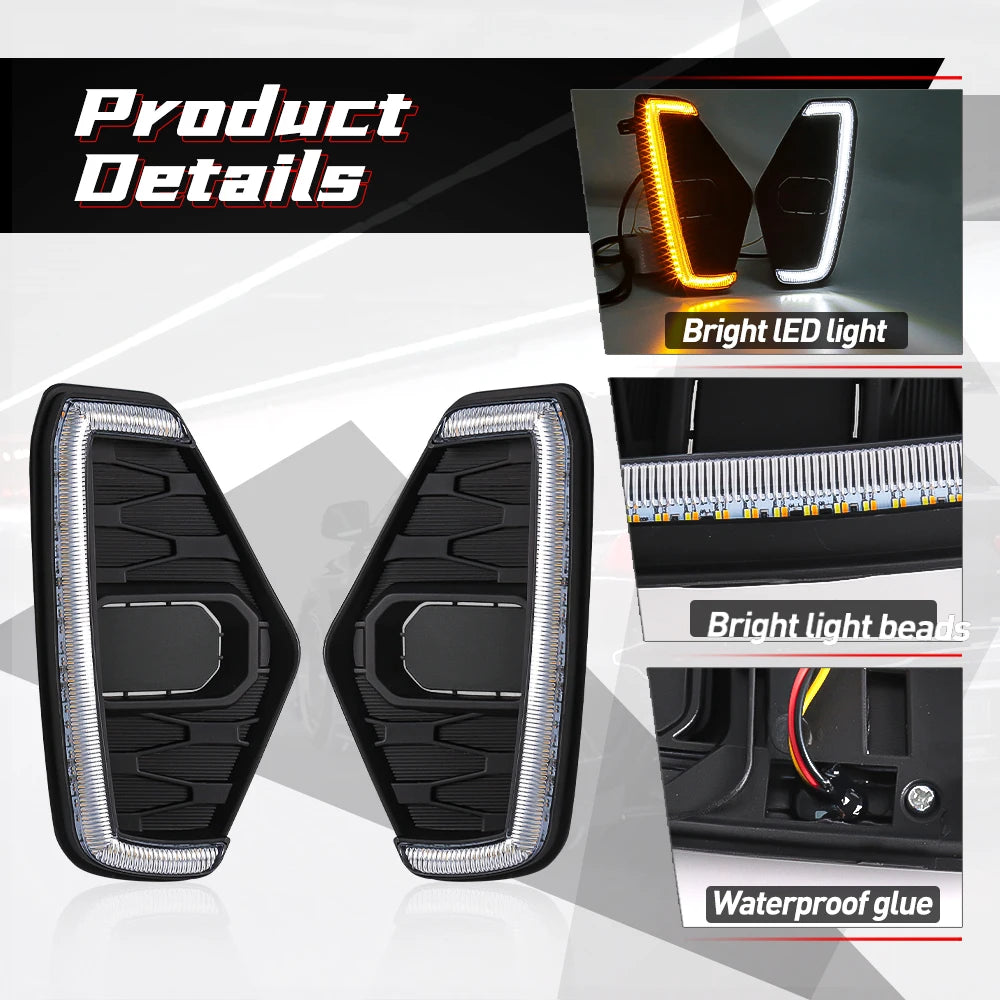LED DRL For Nissan Navara NP300 Frontier 2020 2021 2022 Daytime Running Light White Yellow Turn Dynamic Signal Lamp Waterproof