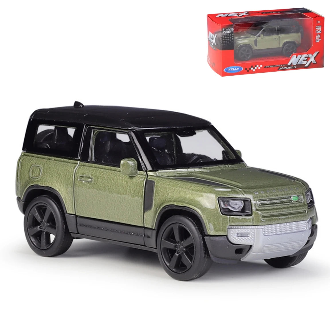 1/36 Land Rover Defender SUV Toy Car Model For Children RMZ City Diecast Miniature Sport Vehicle Pull Back Collection Gift Kid