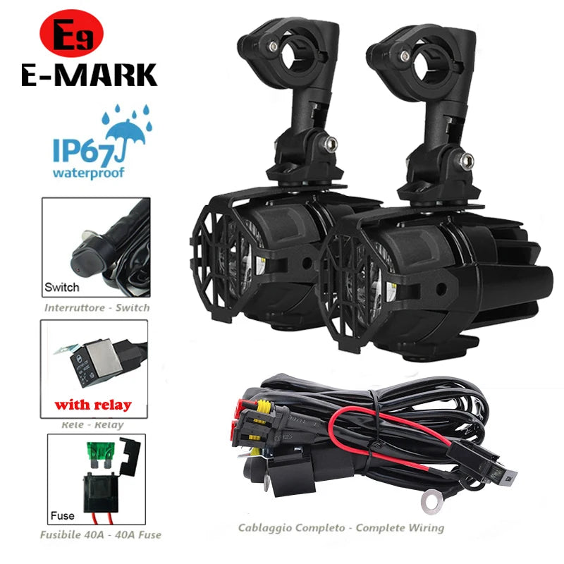 Motorcycle LED Auxiliary Lights Spot Driving Fog Light For Benelli TRK502 TRK502x For Yamaha FJR1300 MT 09 07 For Honda CRF1000L
