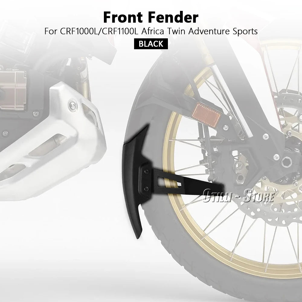 Front Fender For Honda CRF1100L CRF1000L CRF 1100 1000 Africa Twin Adventure Sports Black Mudguard Extension Splash Extender