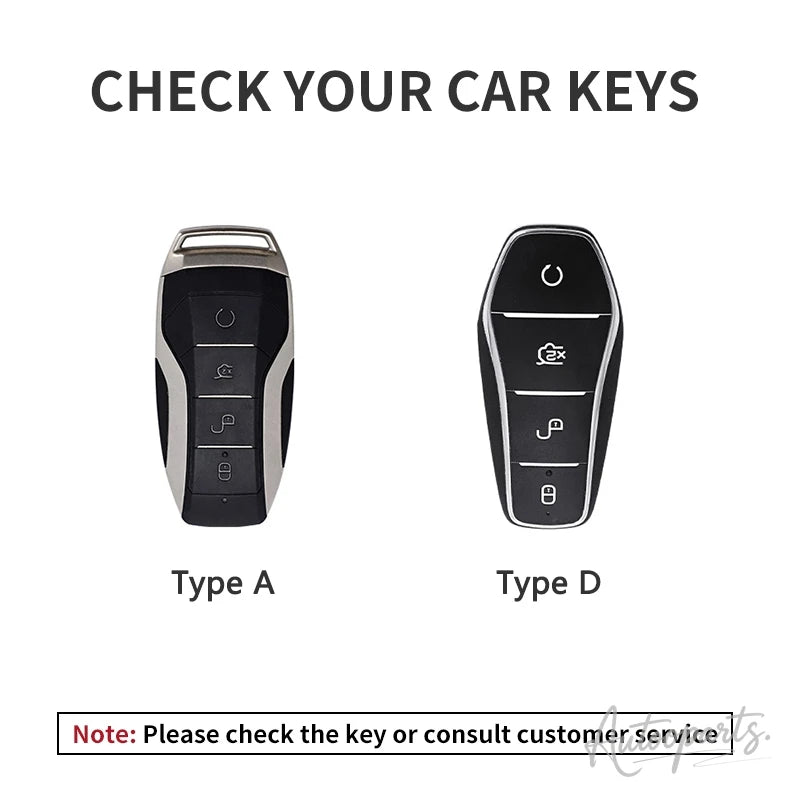 Metal Leather Car Key Case Cover For BYD Song Plus Atto 3 Han EV Yuan Tang DM 2018 Qin Seal Dolphin E2 Auto Keychain Accessories