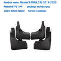 FOR Nissan X-TRAIL T32 2014 2015 2016 - 2020 Mudguard Fender Mud Flap Guards Splash Mudflaps Car Accessories Front Rear 4pcs
