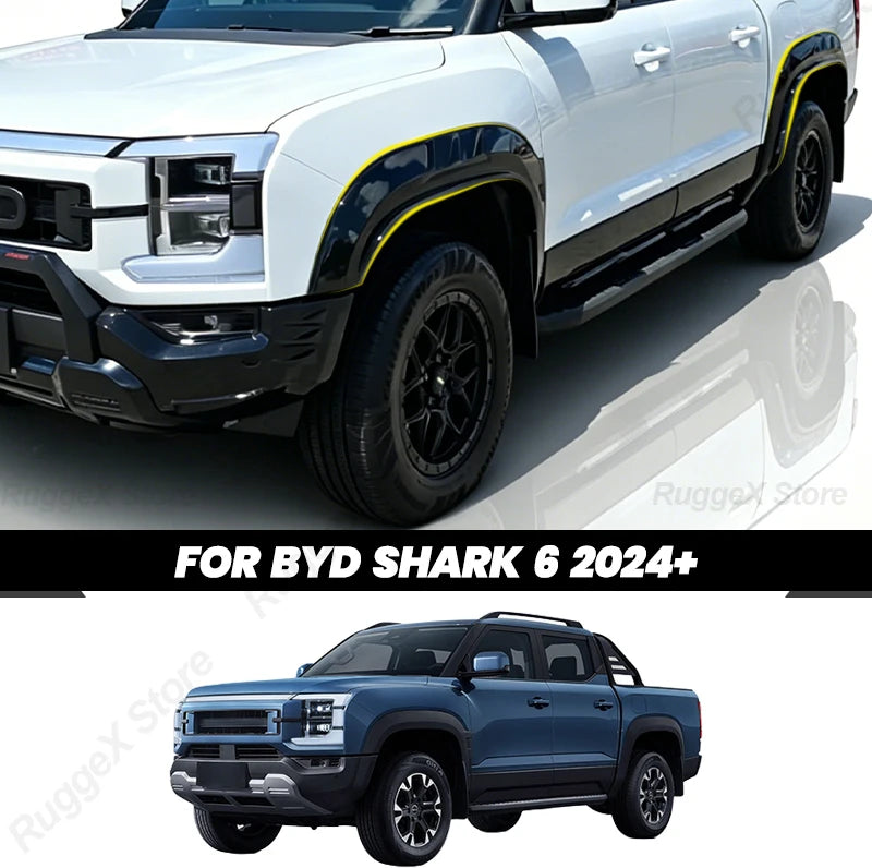 For BYD Shark 6 Fender Flares Widebody Kits ABS Scratch-resistant Wheel Arches Fender Flares Exterior Protector Car Accessories