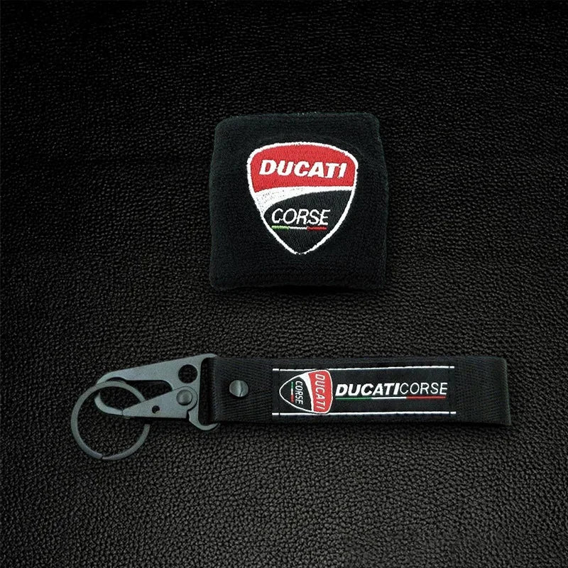 for Motorcycle Embroidery Front Fluid Oil Brake Reservoir Sock Cover Ducati Monster Panigale Diavel Superleggera V4 V2 Scrambler