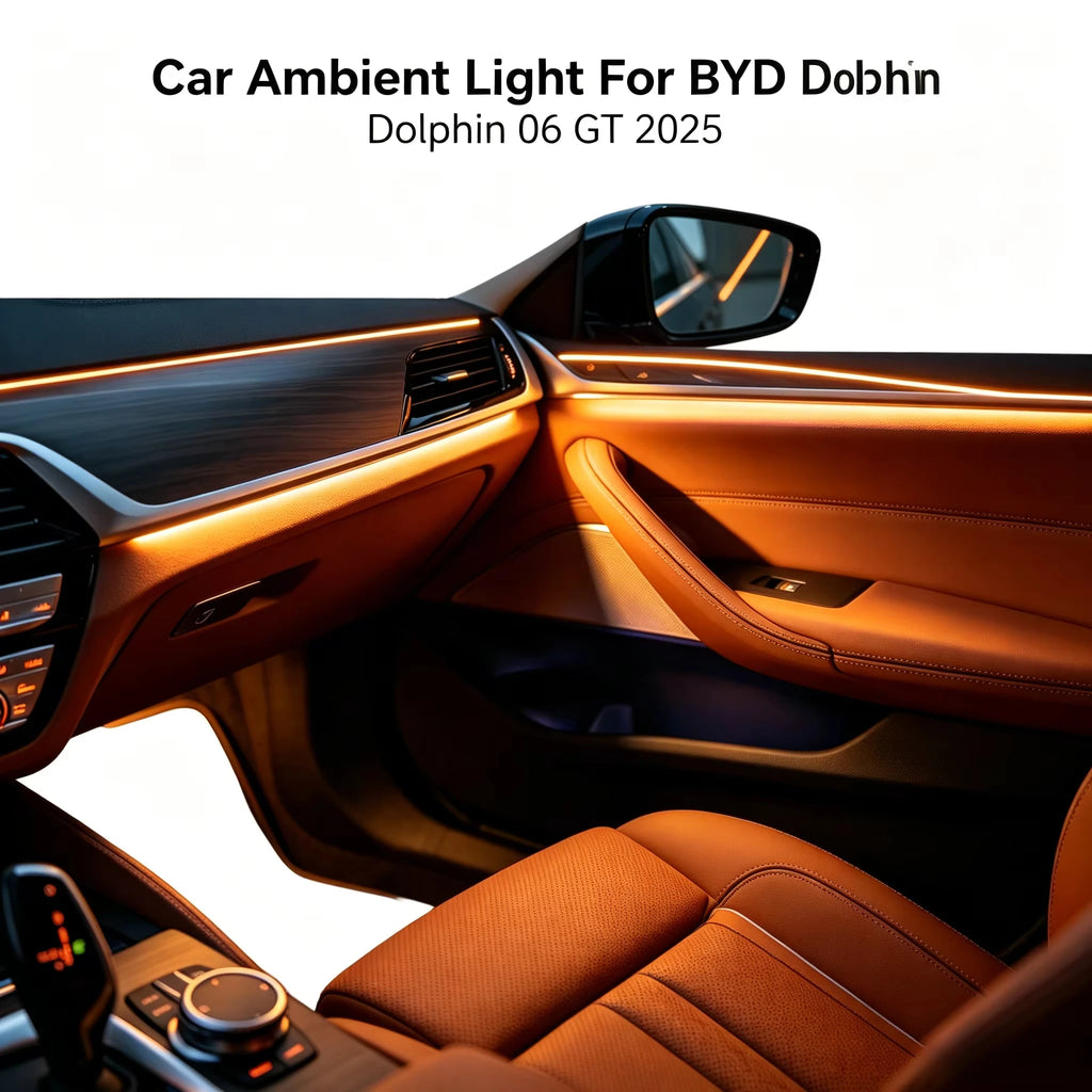 Car Ambient Light for BYD Dolphin 06 GT 25 31 Leds Active Rainbow Kit Control by Screen Mobile App Automobile Decorative Lights