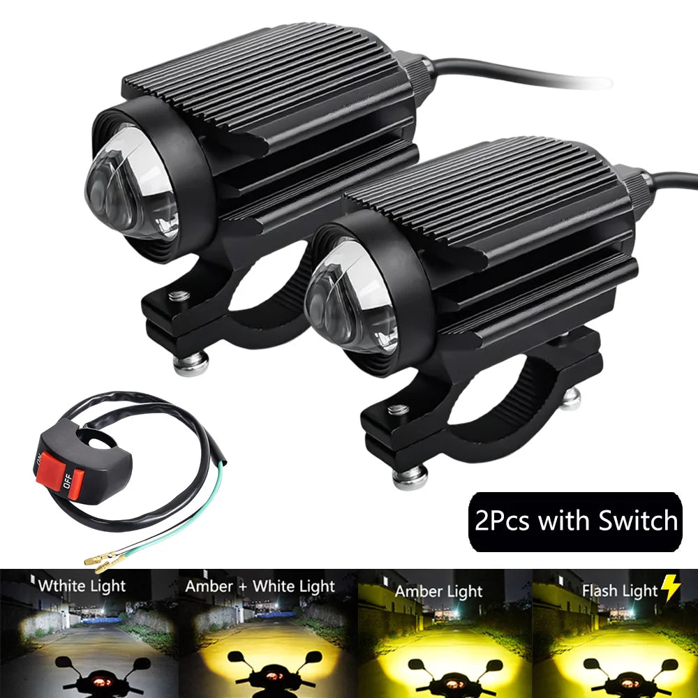 Additional LED Fog Lights Motorcycle Headlights For YAMAHA TENERE 700 MT10 DRAG STAR 400 BANSHEE FJR 1300 YZ250F VSTAR