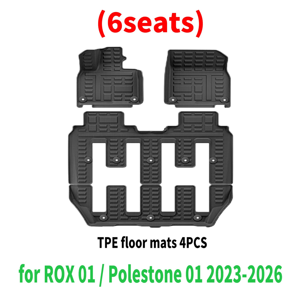 for ROX 01 / Polestone 01 2023 2024 2025 2026 Waterproof 3D TPE Car Mats, Perfect Fit, Odorless Accessories
