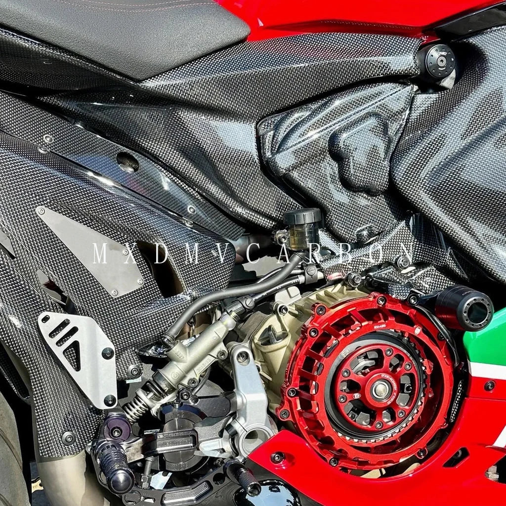 For Ducati Panigale V2 2024 2023 -2020 3K Dry Carbon Fiber Fender Frame Cover Fixed Wing Fuel Tank Side Panel Full Fairing Kits