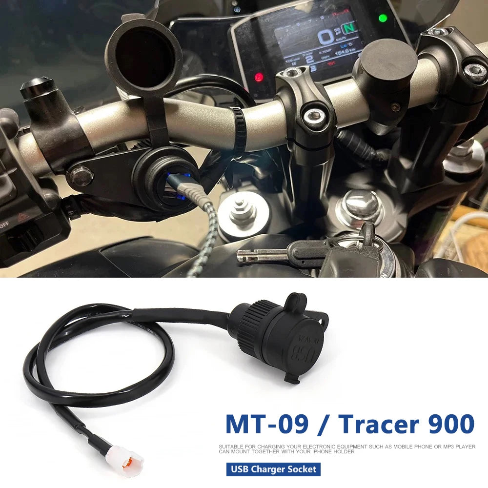 MT-09 SP Motorcycle Accessories Dual USB Charger Plug Socket Adapter For YAMAHA MT09 2017 - 2023 XSR900 Tracer 900 MT-07 XSR700