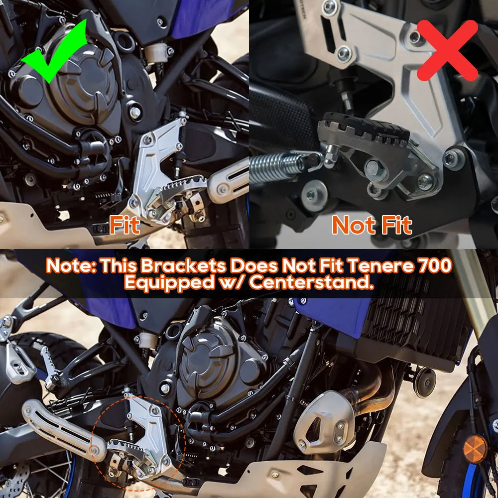 Footpeg Foot Peg For Yamaha 2019-2024 Tenere 700 XTZ 700 20MM Lowered Footpeg Lowering Brackets Tenere 700 Rally Edition 2024
