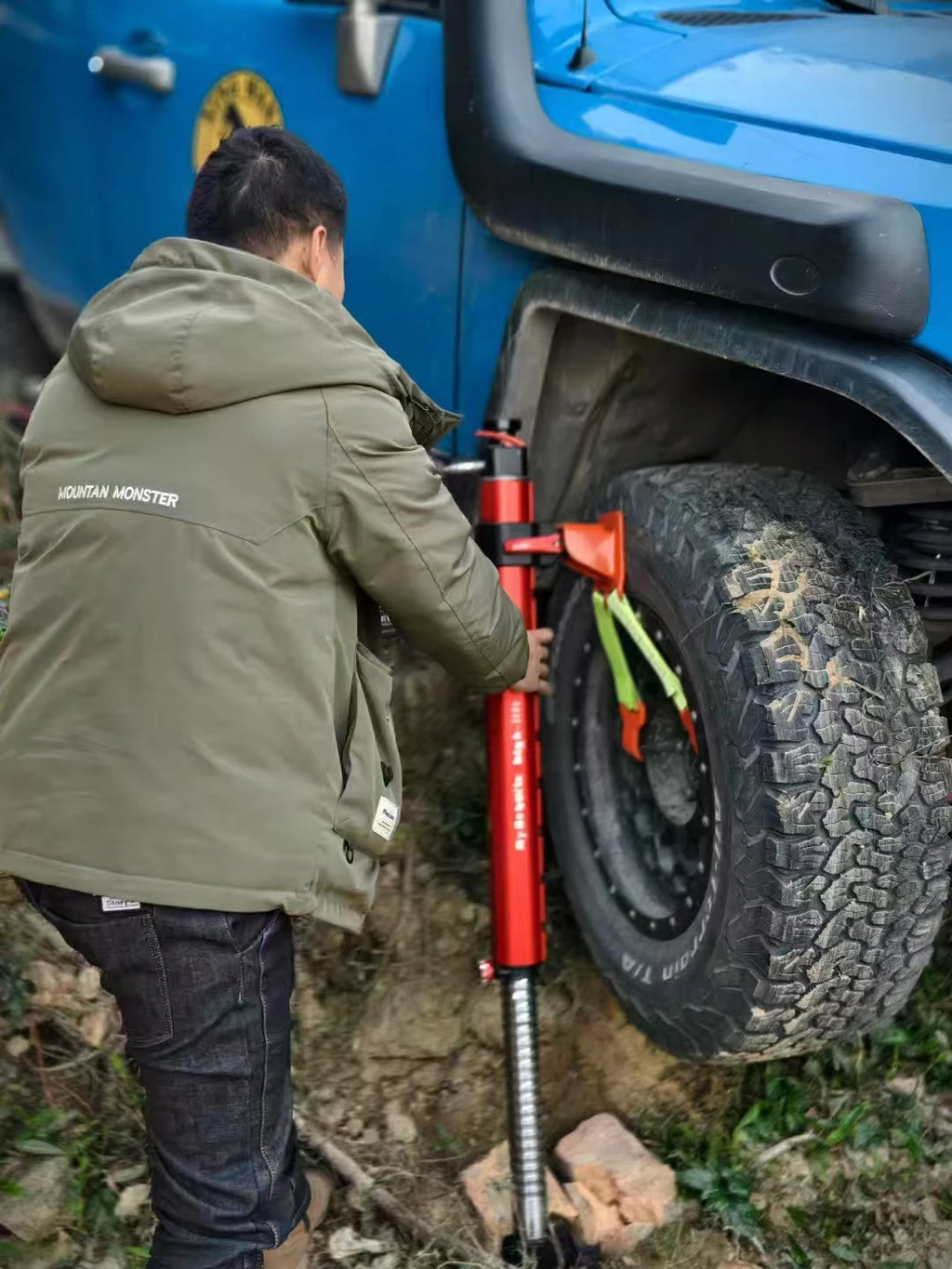 2-Ton Aluminum & Steel High Lift Hydraulic Recovery Long Jack New Portable Car Repair Top 4x4 Off-Road SUV Universal Parts