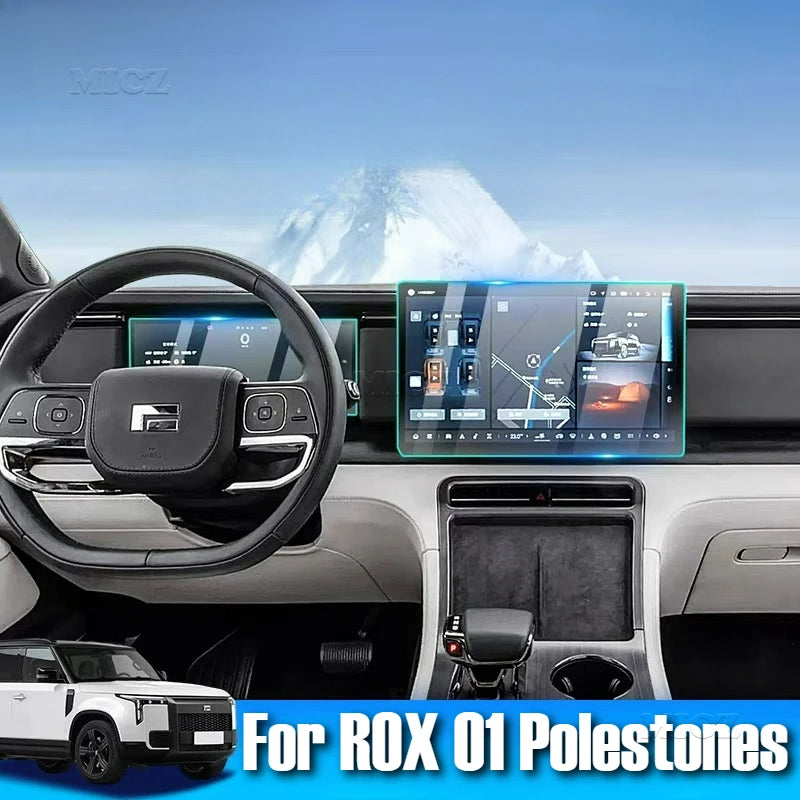 For ROX 01 Polestones 2024 Car Accessories Tempered Glass Screen Protector Center Console Anti Glare HD Film Protection Screen