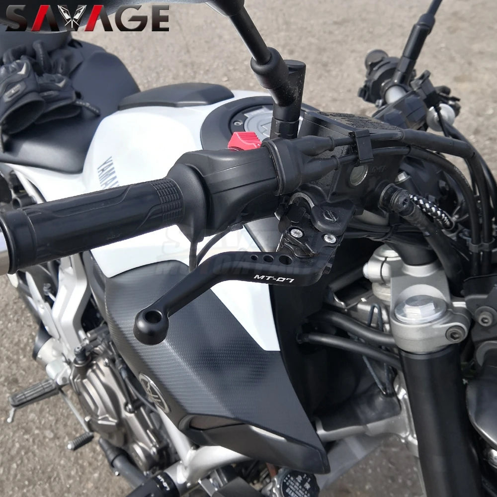 2024 MT-07 Short Brake Clutch Levers For Yamaha FZ-07 MT07 2014-2023 Motorcycle Accessories Adjustable Front Control Handles