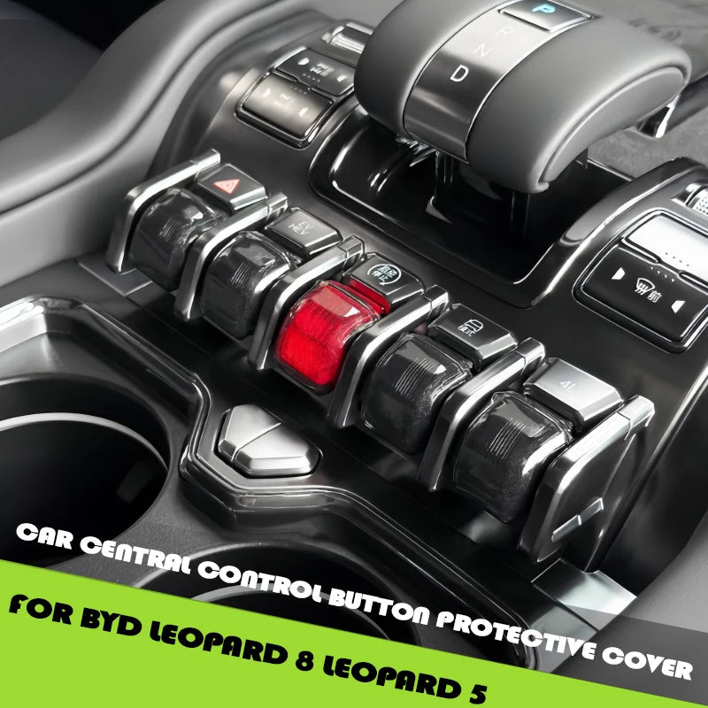Car Central Control Button Protective Cover Fit for BYD Leopard 5 Leopard 8 Auto Central Control Button TPU Protective Shell