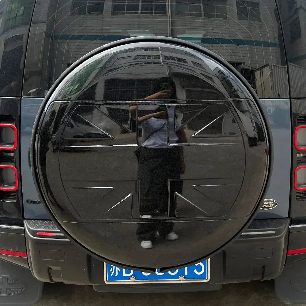 For Land Rover Defender 90 110 130 2020 2021 2022 ABS Union jack Car Rear Spare Tire Protective Cover Car Accessories