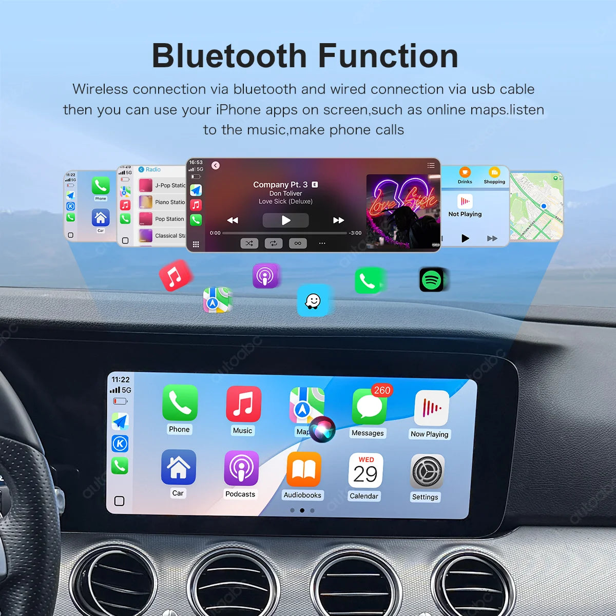 12.3 Inch Linux Carplay Multimedia Screen For Mercedes Benz E Class W213 NTG5.5 Wireless CarPlay Android Auto
