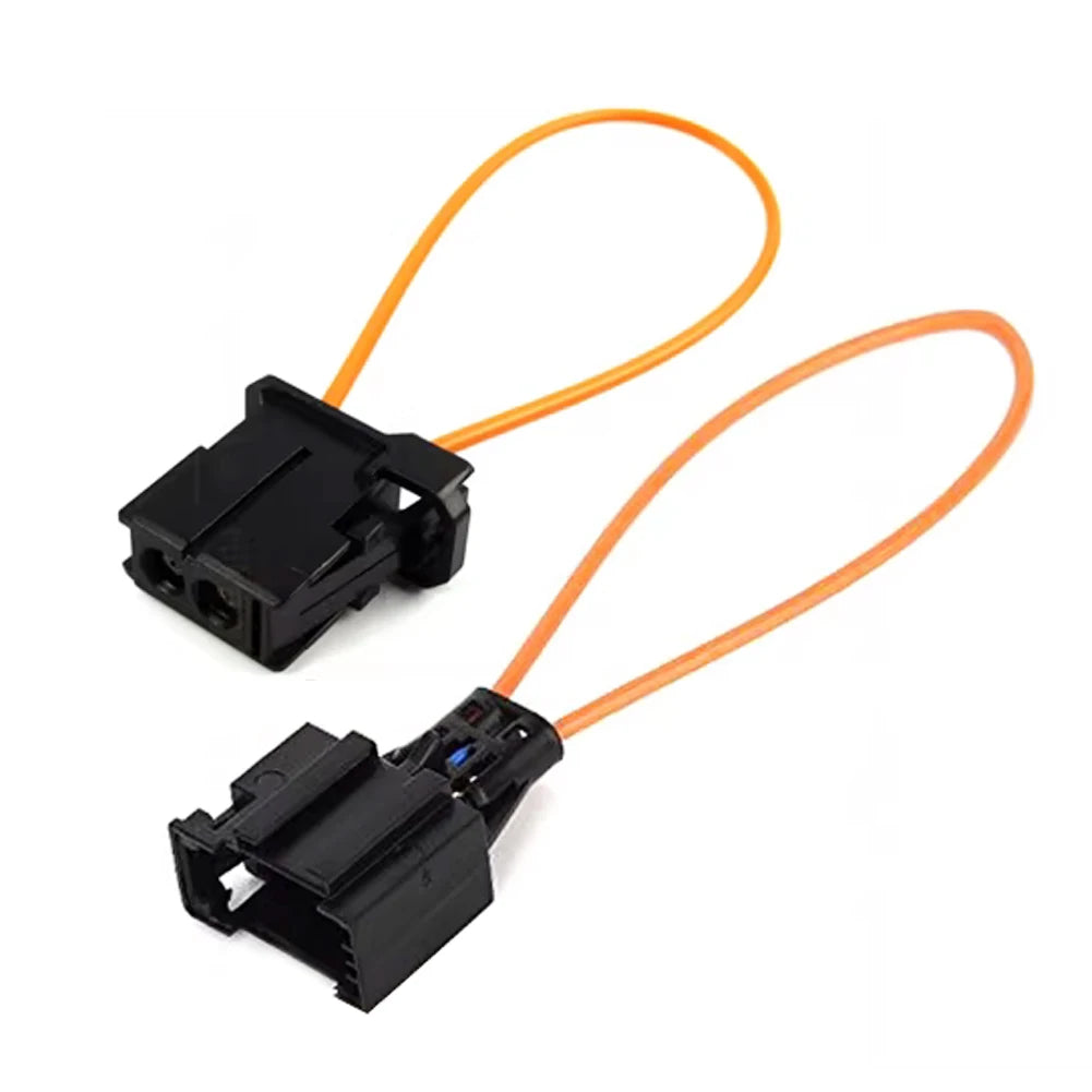 2Pcs Car MOST Fiber Optical Optic Loop Bypass Male Female Adapter Circuit Adapter Cable for Audi BMW Porsche Mercedes-Benz